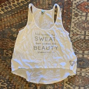 first comes sweat, then comes beauty tank